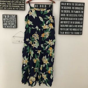 Plus Size Navy Floral Maxi Dress, XXL